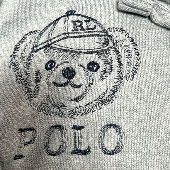 Ralph Lauren Polo Bear Baby Sweater
With Hood Gray Cotton Back Zipper 18 month - Picture 4 of 9